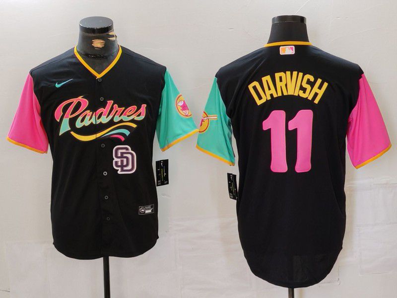 Men San Diego Padres #11 Darvish Black City Edition 2024 Nike MLB Jersey style 12